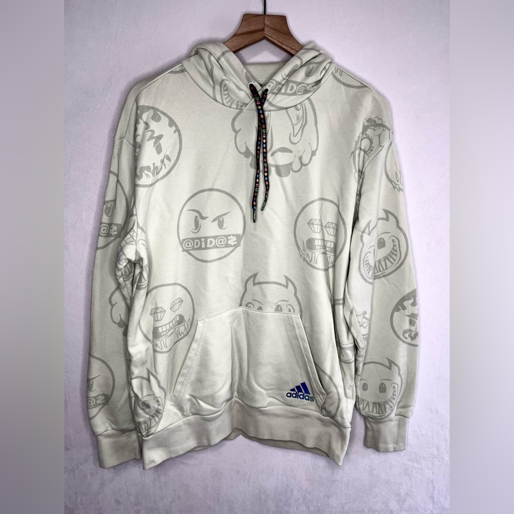 Adidas x Did@z Big Mood Emoji Streetwear Hoodie Light Green Men’s Size S